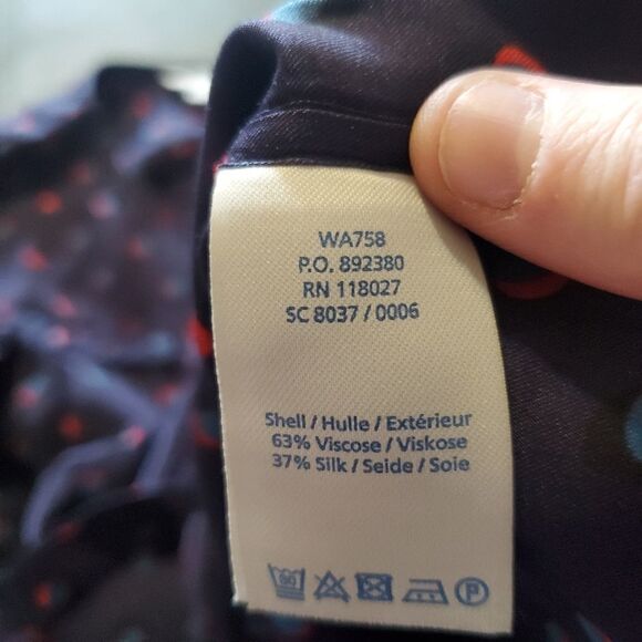 Boden Deborah ruffle blue&red blouse sz 6 - Picture 5 of 6